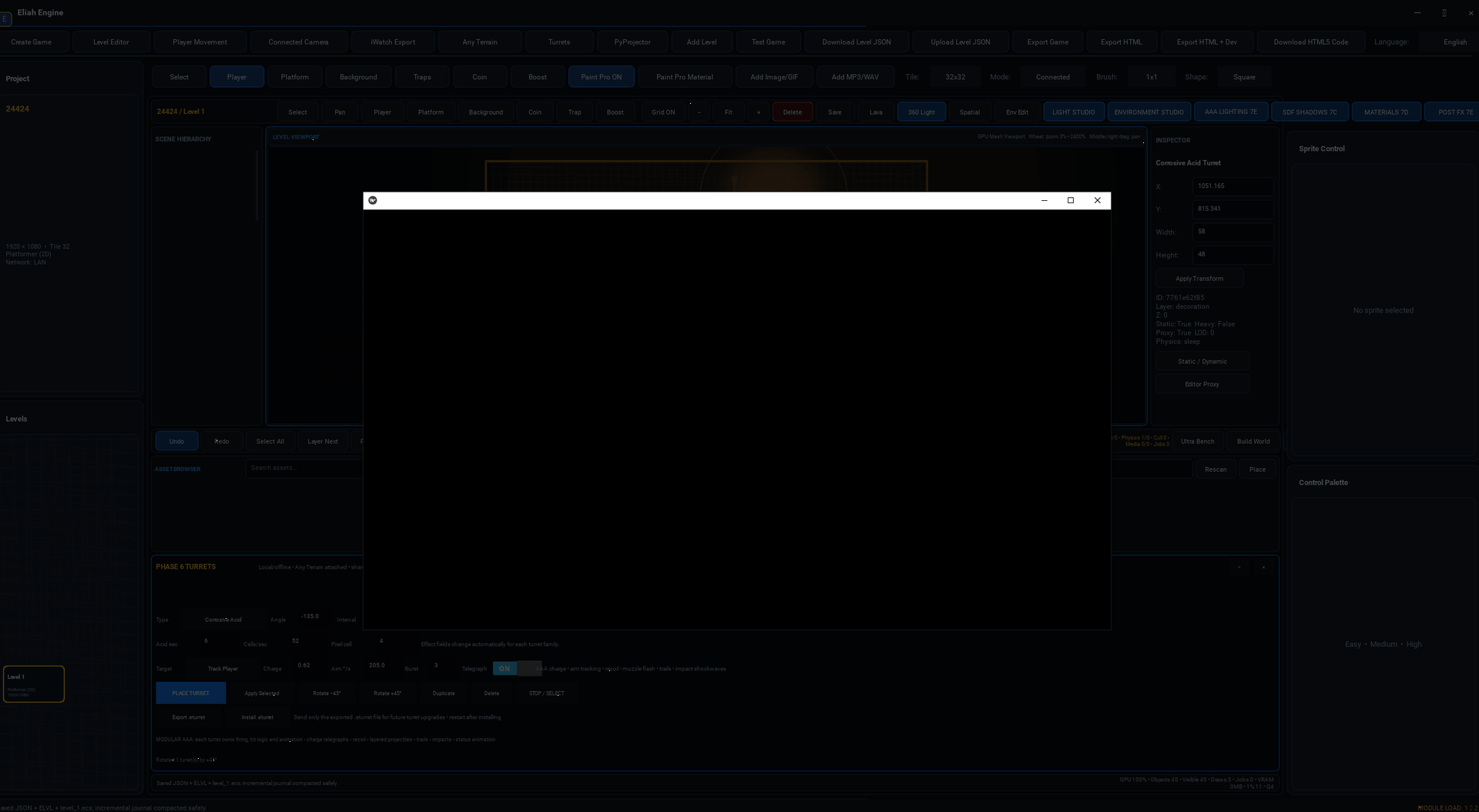 Corrosive Acid Turret editor and HTML5 demonstration